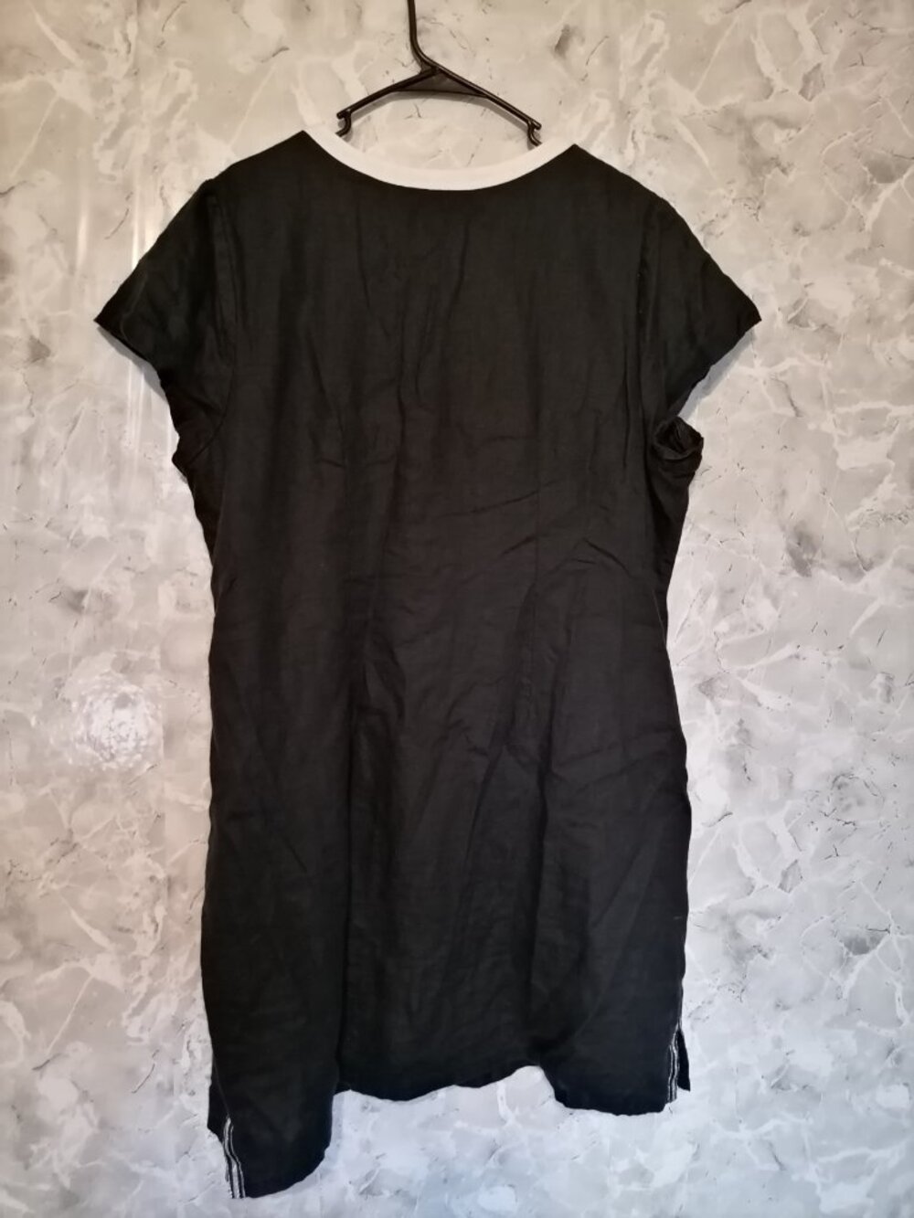Tommy Bahama Black White Linen Shift Dress Sleeveless XL Resort 100% Linen - Picture 2 of 11